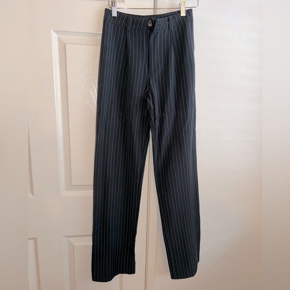Navy blue/ivory pin stripe tailor pants